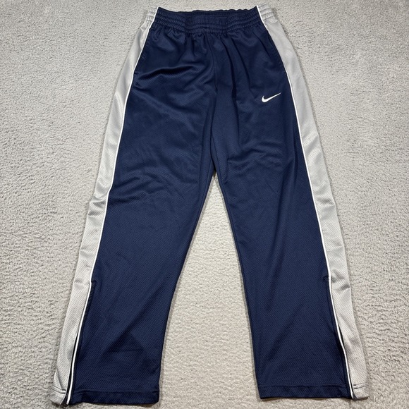 Vintage Nike Mens M Blue Grey Track Pants Mesh Baggy Y2K Drawstring Streetwear - Picture 1 of 11
